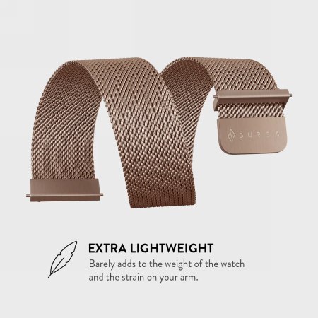 BURGA Metal Mesh Band - uniwersalna bransoleta do zegarka 20 mm (rose gold)