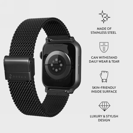 BURGA Metal Mesh Elegance - bransoleta do Apple Watch 38-42 mm (black)