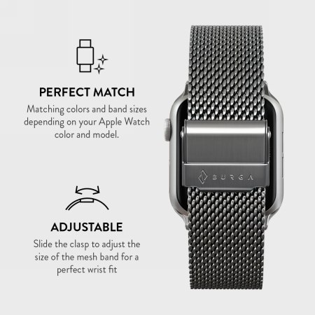 BURGA Metal Mesh Elegance - bransoleta do Apple Watch 38-42 mm (silver)