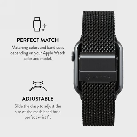 BURGA Metal Mesh Elegance - bransoleta do Apple Watch 42-49 mm (black)