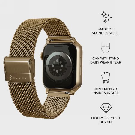 BURGA Metal Mesh Elegance - bransoleta do Apple Watch 42-49 mm (gold)