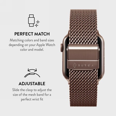 BURGA Metal Mesh Elegance - bransoleta do Apple Watch 42-49 mm (rose gold)