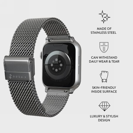 BURGA Metal Mesh Elegance - bransoleta do Apple Watch 42-49 mm(silver)