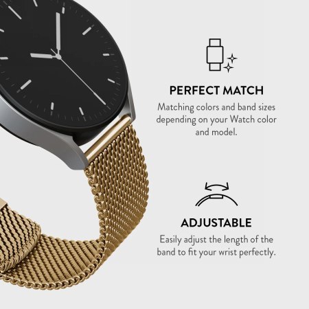 BURGA Metal Mesh Elegance - uniwersalna bransoleta do zegarka 20 mm (gold)