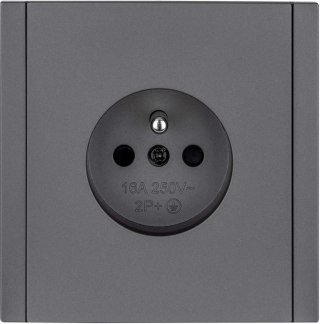 Gniazdo pojedyncze z uziemieniem szare WESA - CC TR 13X