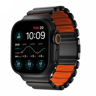 NOMAD Stratos Band - tytanowa bransoleta do Apple Watch 49mm z FKM (black titanium, ultra orange FKM)