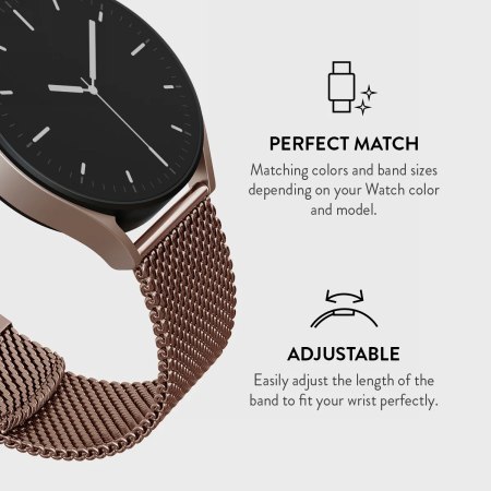 BURGA Metal Mesh Elegance - uniwersalna bransoleta do zegarka 22 mm (rose gold)