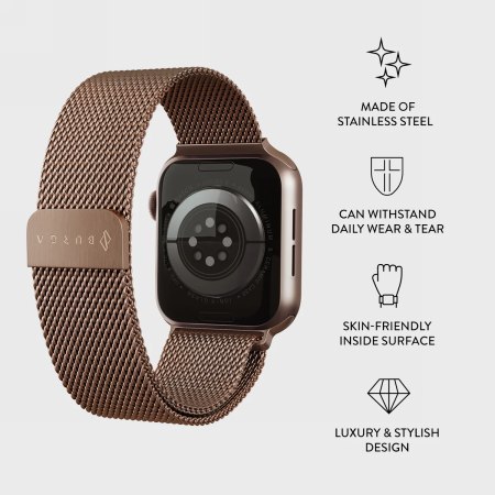 BURGA Metal Mesh Band - bransoleta do Apple Watch 42-49 mm (rose gold)