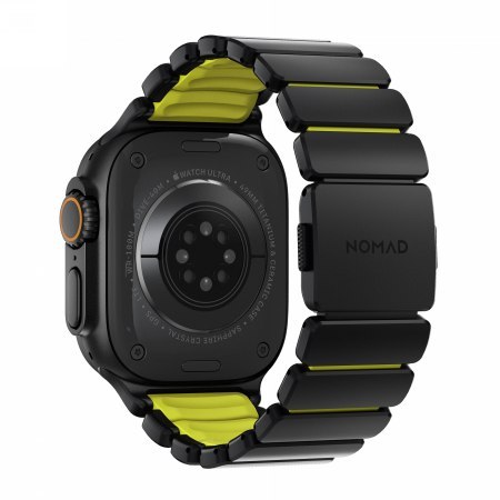 NOMAD Stratos Band - tytanowa bransoleta do Apple Watch 49mm z FKM (black titanium, volt FKM)