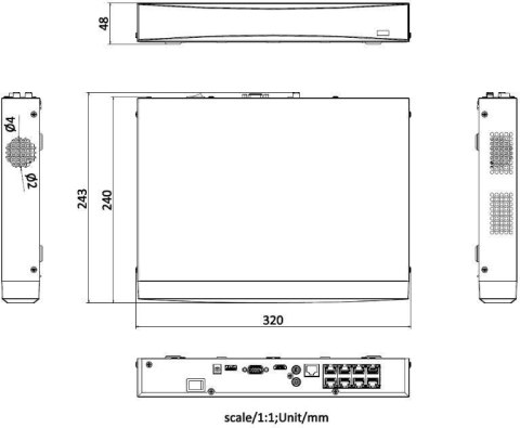 REJESTRATOR IP HIKVISION DS-7608NXI-K1/8P(D)/Alarm4+1 PL