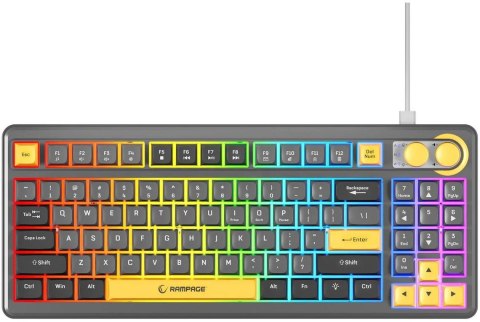 Klawiatura przewodowa Rampage CYCLONE KNOB RGB 90%