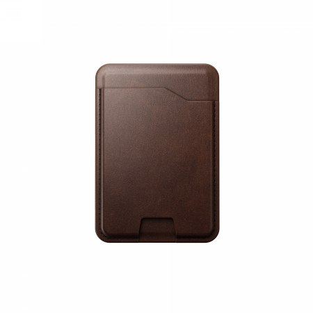 NOMAD Leather Mag Wallet - skórzany portfel kompatybilny z MagSafe oraz Apple Find My, skóra Horween (rustic brown)
