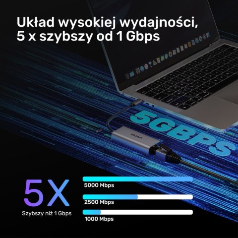Unitek Adapter USB-C do RJ45 5Gbps