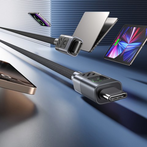 Unitek Przewód USB-C PD 60W 480Mbps z wyświetlaczem 3m z oplotem czarny