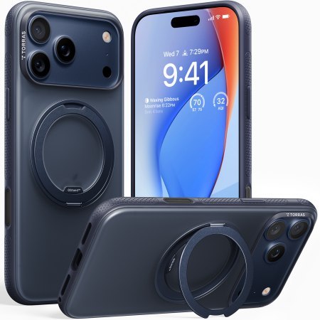 TORRAS Ostand R Fitness - etui do iPhone 17 Pro Max kompatybilne z MagSafe (midnight blue)