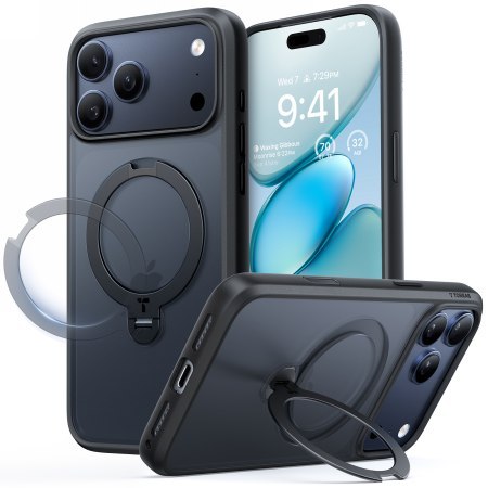 TORRAS Ostand Spin - etui do iPhone 17 Pro kompatybilne z MagSafe (black)