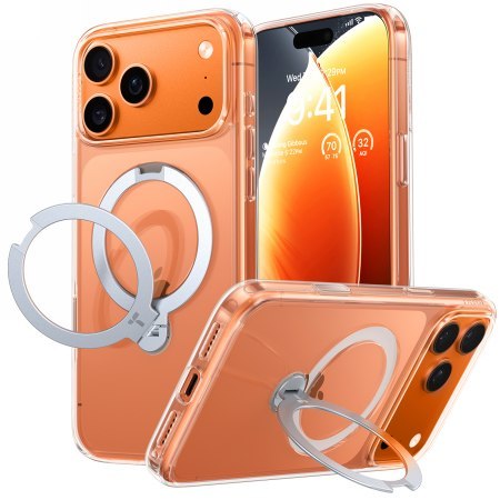TORRAS Ostand Spin - etui do iPhone 17 Pro kompatybilne z MagSafe (clear)