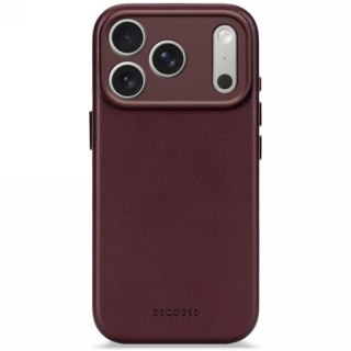 Decoded Leather Backcover - skórzana obudowa ochronna do iPhone 17 Pro kompatybilna z MagSafe (dark ruby)