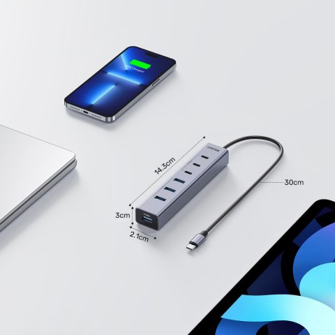 Unitek Aktywny Hub USB-C 3x USB-C 10Gbps 4x USB-A 5 Gbps z zasilaczem