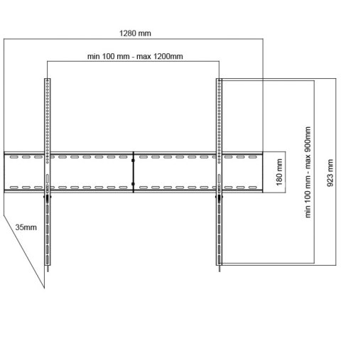 UCHWYT DO TV LCD/LED/MULTIMEDIA 70-120" 140KG AR-97XXL ART reg. Solid 35mm maxVESA 1200x900