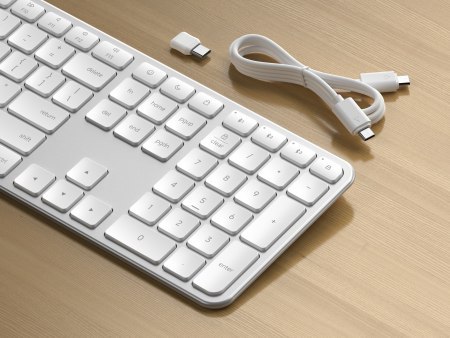 Satechi Slim EX3 Wireless - klawiatura Bluetooth do trzech urządzeń z przełącznikiem trybu Mac/Windows (silver)