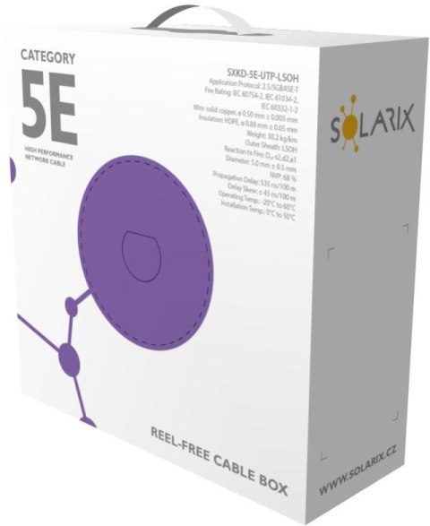 KABEL SKRĘTKA SOLARIX CAT.5E UTP LSOH Dca SXKD-5E-UTP-LSOH box 305m