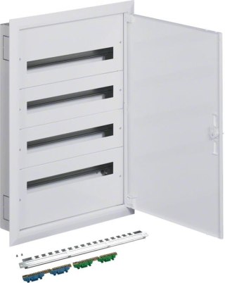 Rozdzielnica podtynkowa z zaciskami PE/N 4R/96M (4x24) I kl. IP40 Hager FW424FT