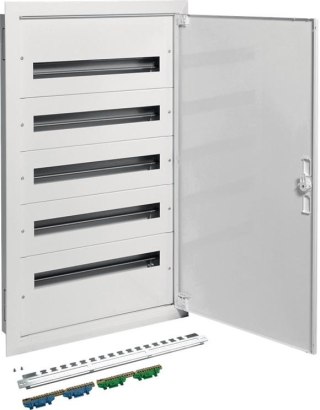 Rozdzielnica podtynkowa z zaciskami PE/N 5R/120M (5x24) I kl. IP40 Hager FW524FT