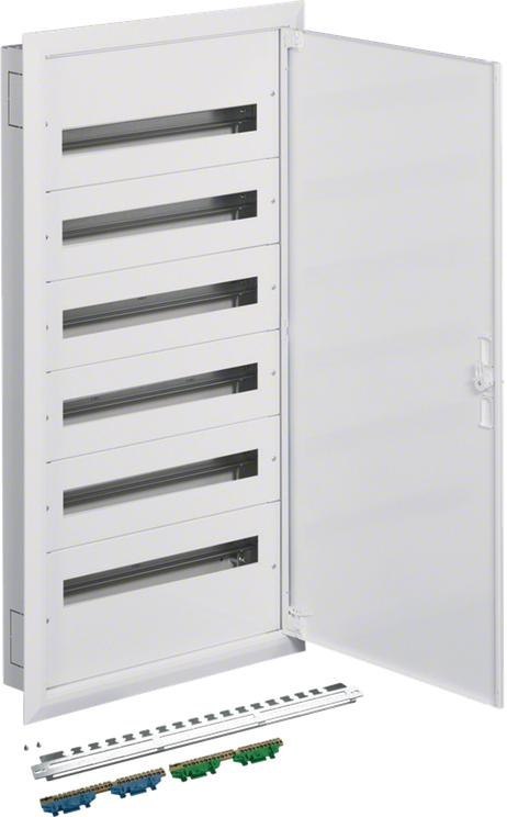 Rozdzielnica podtynkowa z zaciskami PE/N 6R/144M (6x24) I kl. IP40 Hager FW624FT