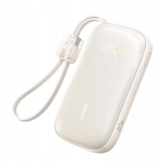 Powerbank Baseus EnerFill FC21 20000 mAh 22,5 W USB-A USB-C beżowy z odłączanym kablem Lightning