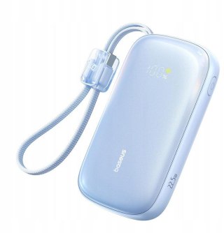 Powerbank Baseus EnerFill FC21 20000 mAh 22,5 W USB-A USB-C niebieski z odłączanym kablem Lightning
