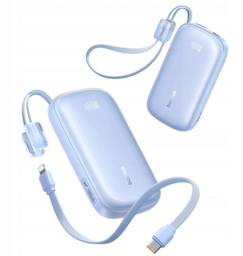 Powerbank Baseus EnerFill FC21 20000 mAh 22,5 W USB-A USB-C niebieski z odłączanym kablem Lightning