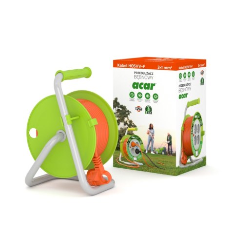 Przedł.ZWIJANY ACAR PZ-4Z/OTM H05VV-F 3Gx1.0 10M Z STYK. OCHR. POMARAŃCZOWY M01896