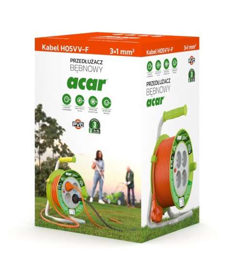 Przedł.ZWIJANY ACAR PZ-4Z/OTM H05VV-F 3Gx1.0 10M Z STYK. OCHR. POMARAŃCZOWY M01896