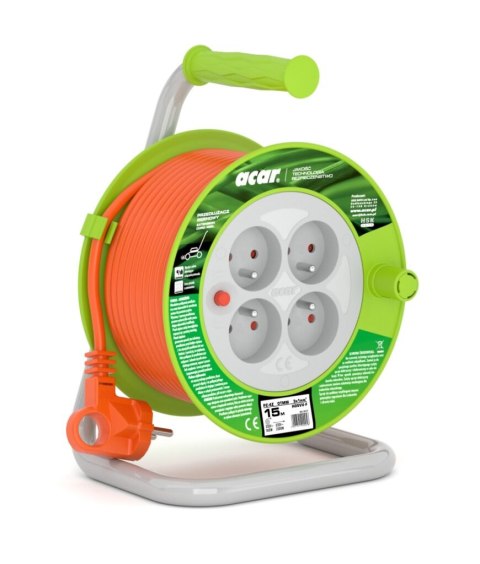 Przedł.ZWIJANY ACAR PZ-4Z/OTM H05VV-F 3Gx1.0 15M Z STYK. OCHR. POMARAŃCZOWY M01897