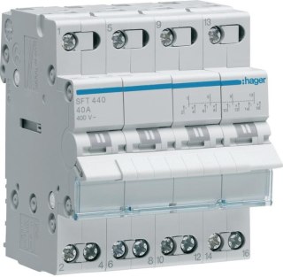 Modułowy przełącznik instalacyjny I-0-II 4P 40A 400VAC Hager SFT440