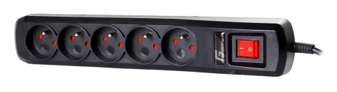 Listwa zasilająca antyprzepięciowa Getfort 5A 3m Czarna