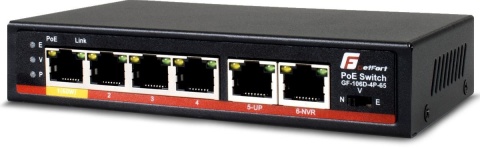 SWITCH POE GETFORT 4FE x POE + 2FE UPLINK 65W
