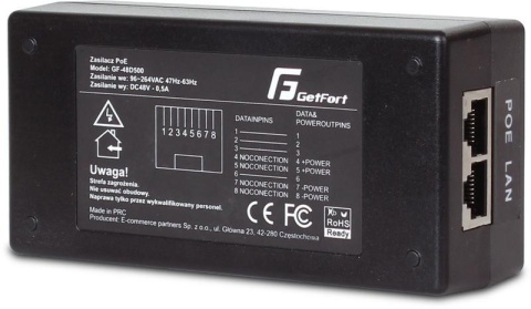 ZASILACZ ADAPTER POE GETFORT GF-48D500 48V 500MA
