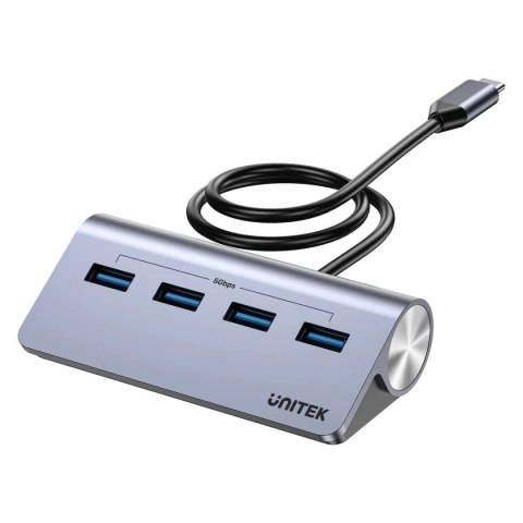 Unitek Ergonomiczny hub USB-C | 4x USB-A | 5Gbps
