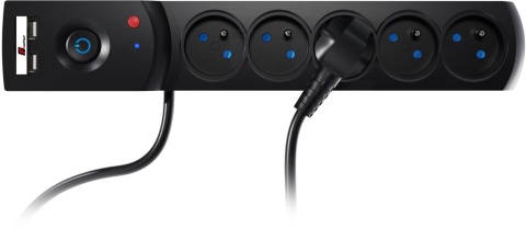 Listwa zasilająca antyprzepięciowa Getfort 5P 3m Czarna USB
