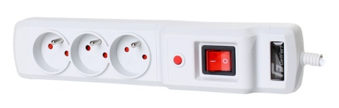 Listwa zasilająca antyprzepięciowa Getfort 3A 5m Szara