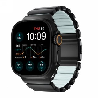 NOMAD Stratos Band - tytanowa bransoleta do Apple Watch 49mm z FKM (black titanium, icy blue glow FKM)