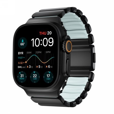 NOMAD Stratos Band - tytanowa bransoleta do Apple Watch 44mm-49mm (Apple Watch 4-11, SE 1-3, Ultra 1-3) z FKM (black titanium, i