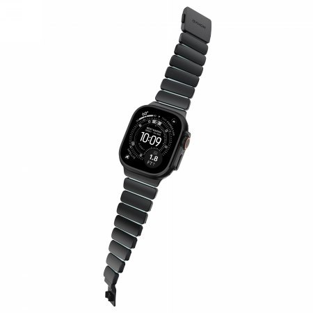 NOMAD Stratos Band - tytanowa bransoleta do Apple Watch 44mm-49mm (Apple Watch 4-11, SE 1-3, Ultra 1-3) z FKM (black titanium, i
