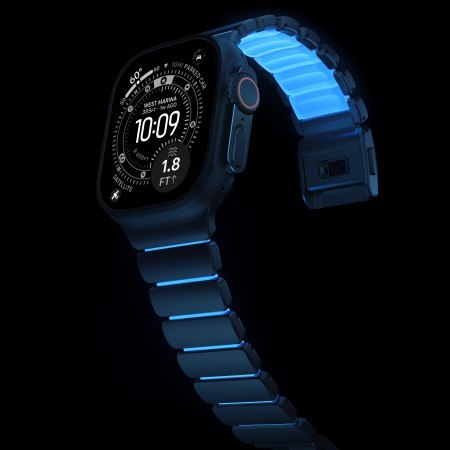 NOMAD Stratos Band - tytanowa bransoleta do Apple Watch 44mm-49mm (Apple Watch 4-11, SE 1-3, Ultra 1-3) z FKM (black titanium, i