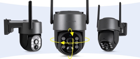 Kamera IP EasyCam obrotowa solarna bezprzewodowa PTZ Tuya 4MP 4x zoom EC-4PTZ4DL-S-4G