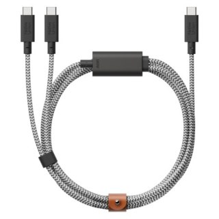 Native Union Belt Cable 2in1 - kabel USB-C - 2x USB-C , 2 m 140W (zebra)