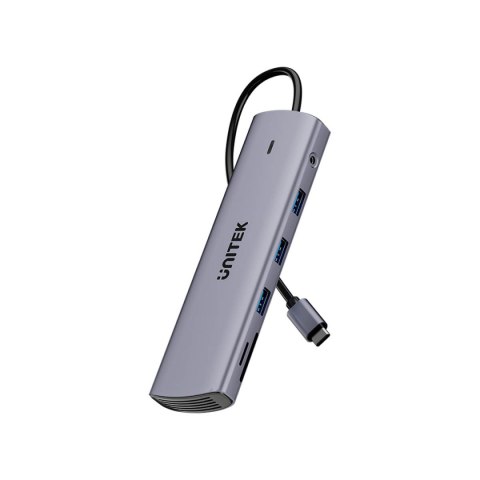 Unitek Hub USB-C 11w1 z obsługą dwóch monitorów | 4K@30Hz | RJ45 | PD 100 W | SD i microSD
