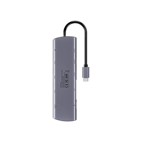 Unitek Hub USB-C 11w1 z obsługą dwóch monitorów | 4K@30Hz | RJ45 | PD 100 W | SD i microSD